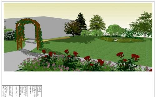 Вид на сад с веранды дома