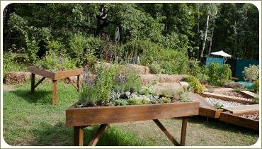 Треугольник приподнятый над землёй с растениями