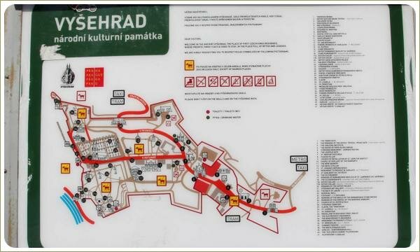 Карта с красными путями и названиями