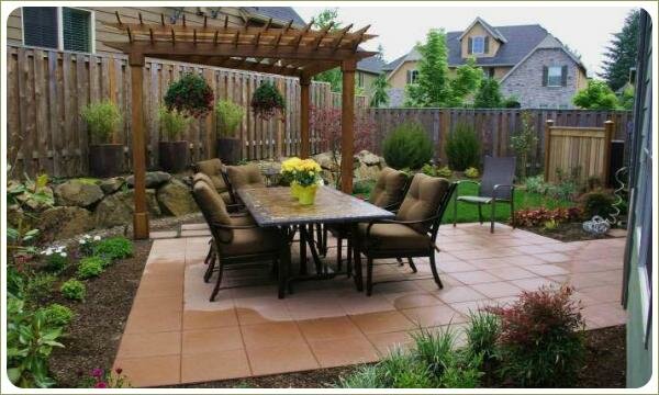 Патио в дизайне сада: обеденная зона