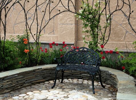 Ажурная комната отдыха (34-13) Скамейка под ажаурным шатром