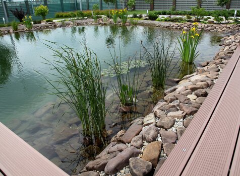 Терраса для отдыха возле пруда