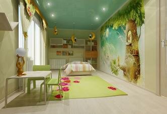 Детская комната для девочки комната для девочки со стенкой из стеллажей