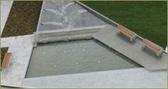 Маленький водоём вписанный в геометрические формы