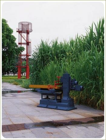 Станок скульптура на площадке на фоне пальм